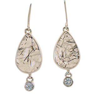 Tourmalated Quartz with Topaz Earing